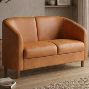 Poltrona Namoradeira 2 Lugares Aura 120 cm Pes Madeira Courino TCS 727 MOLL