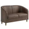 Poltrona Namoradeira 2 Lugares Aura 120 cm Pes Madeira Courino TCS 729 MOLL