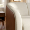 Poltrona Namoradeira 2 Lugares Aura 120 cm Pes Madeira Linho e Courino TCA 210 TCS 727 MOLL