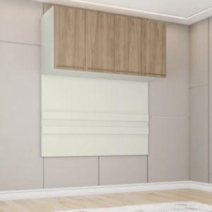 Ponte Casal Modulado 4 Portas 185x165 cm Seletto Areia Jequitiba Henn