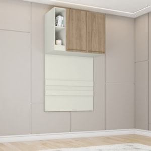 Ponte Solteiro Modulado 2 Portas 185x104 cm Seletto Areia Jequitiba Henn