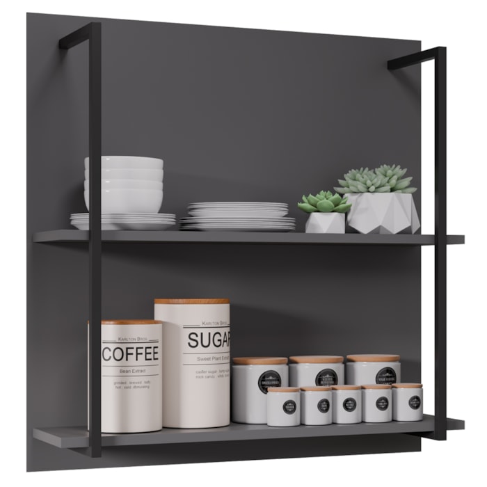 Prateleira Industrial BP Clara 71 cm Grafite Eratto Moveis