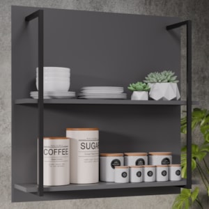 Prateleira Industrial BP Clara 71 cm Grafite Eratto Moveis