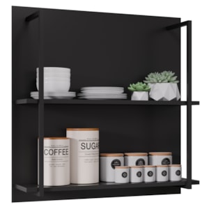 Prateleira Industrial BP Clara 71 cm Preto Eratto Moveis