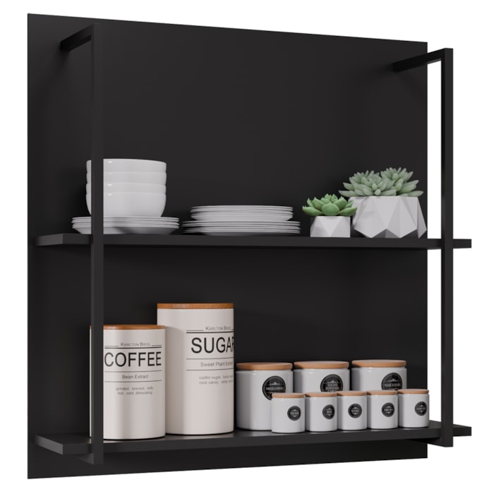 Prateleira Industrial BP Clara 71 cm Preto Eratto Moveis