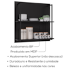 Prateleira Industrial BP Clara 71 cm Preto Eratto Moveis