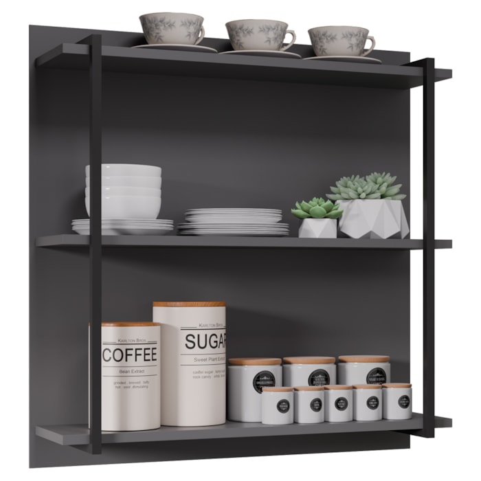 Prateleira Industrial Clara BP 71 cm Grafite Eratto Moveis