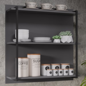 Prateleira Industrial Clara BP 71 cm Grafite Eratto Moveis