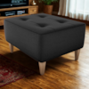Puff Decorativa Para Sala Piva 62x52 cm Veludo Inca Preto Milani Store