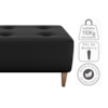 Puff Decorativa Para Sala Piva 62x52 cm Veludo Inca Preto Milani Store