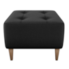 Puff Decorativa Para Sala Piva 62x52 cm Veludo Inca Preto Milani Store
