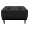 Puff Decorativa Para Sala Piva 62x52 cm Veludo Inca Preto Milani Store