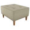 Puff Decorativa Para Sala Piva 62x52 cm Veludo Light Bege Milani Store