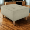 Puff Decorativa Para Sala Piva 62x52 cm Veludo Light Bege Milani Store