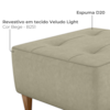 Puff Decorativa Para Sala Piva 62x52 cm Veludo Light Bege Milani Store