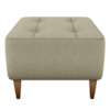 Puff Decorativa Para Sala Piva 62x52 cm Veludo Light Bege Milani Store