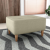 Puff Decorativa Para Sala Piva 62x52 cm Veludo Light Bege Milani Store