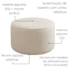 Puff Decorativo Eron 73x73 cm Pes Fixos Boucle TCE 1010 MOLL