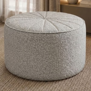 Puff Decorativo Eron 73x73 cm Pes Fixos Boucle TCE 1018 MOLL