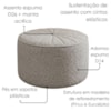 Puff Decorativo Eron 73x73 cm Pes Fixos Boucle TCE 1018 MOLL