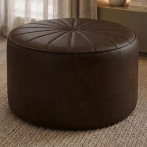Puff Decorativo Eron 73x73 cm Pes Fixos Courino TCS 721 MOLL