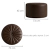 Puff Decorativo Eron 73x73 cm Pes Fixos Courino TCS 721 MOLL