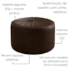 Puff Decorativo Eron 73x73 cm Pes Fixos Courino TCS 721 MOLL