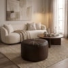 Puff Decorativo Eron 73x73 cm Pes Fixos Courino TCS 721 MOLL
