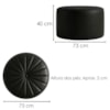 Puff Decorativo Eron 73x73 cm Pes Fixos Courino TCS 724 MOLL