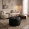 Puff Decorativo Eron 73x73 cm Pes Fixos Courino TCS 724 MOLL