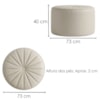 Puff Decorativo Eron 73x73 cm Pes Fixos Courino TCS 725 MOLL