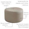 Puff Decorativo Eron 73x73 cm Pes Fixos Courino TCS 725 MOLL