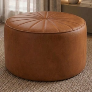 Puff Decorativo Eron 73x73 cm Pes Fixos Courino TCS 727 MOLL