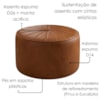 Puff Decorativo Eron 73x73 cm Pes Fixos Courino TCS 727 MOLL
