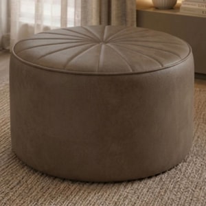 Puff Decorativo Eron 73x73 cm Pes Fixos Courino TCS 729 MOLL