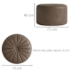 Puff Decorativo Eron 73x73 cm Pes Fixos Courino TCS 729 MOLL