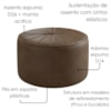 Puff Decorativo Eron 73x73 cm Pes Fixos Courino TCS 729 MOLL