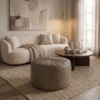 Puff Decorativo Eron 73x73 cm Pes Fixos Courino TCS 729 MOLL
