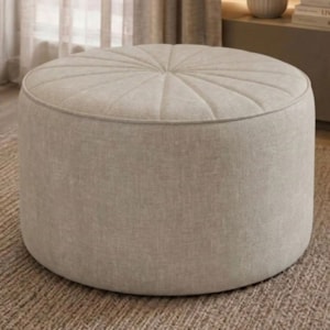 Puff Decorativo Eron 73x73 cm Pes Fixos Linho TCS 701 MOLL
