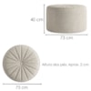 Puff Decorativo Eron 73x73 cm Pes Fixos Linho TCS 701 MOLL