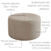 Puff Decorativo Eron 73x73 cm Pes Fixos Linho TCS 701 MOLL