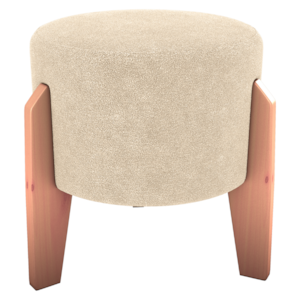 Puff Decorativo Para Sala Luxo 44x44 cm Boucle F492 Natural Milani Store
