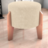 Puff Decorativo Para Sala Luxo 44x44 cm Boucle F492 Natural Milani Store