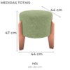 Puff Decorativo Para Sala Luxo 44x44 cm Boucle F494 Oliva Milani Store