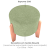 Puff Decorativo Para Sala Luxo 44x44 cm Boucle F494 Oliva Milani Store