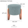 Puff Decorativo Para Sala Luxo 44x44 cm Boucle F495 Azul Milani Store