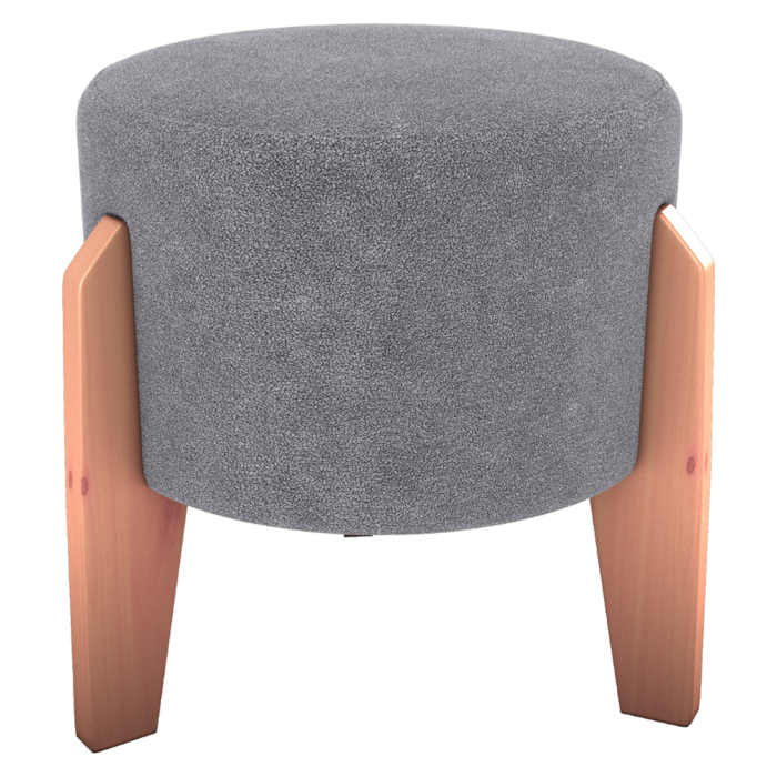 Puff Decorativo Para Sala Luxo 44x44 cm Boucle F497 Cinza Milani Store