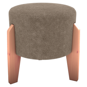 Puff Decorativo Para Sala Luxo 44x44 cm Boucle F498 Marrom Milani Store