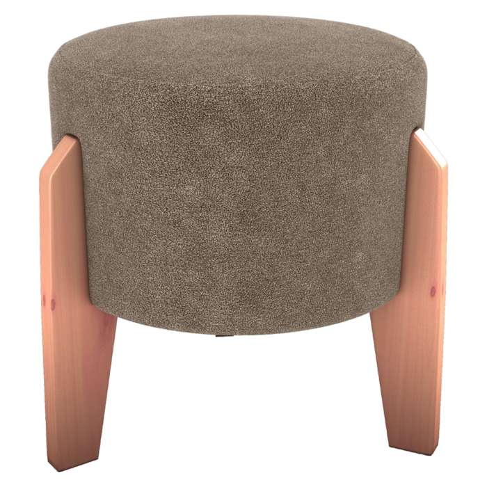 Puff Decorativo Para Sala Luxo 44x44 cm Boucle F498 Marrom Milani Store