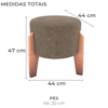 Puff Decorativo Para Sala Luxo 44x44 cm Boucle F498 Marrom Milani Store